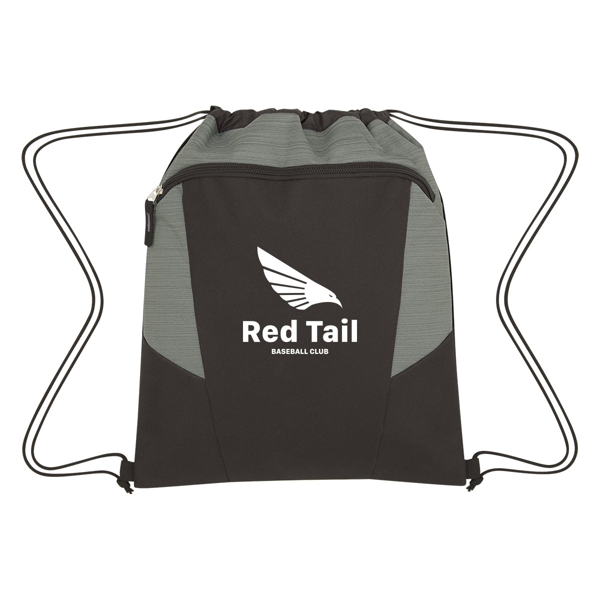 Tahoe Drawstring Backpack, Heathered - Black with Gray - Silk Screen