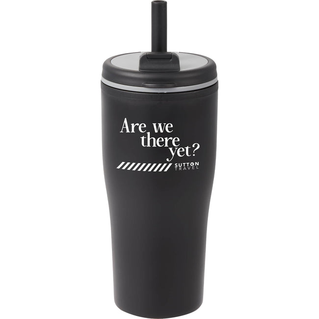 Tango Recycled Tumbler with Handle and Straw, 20 oz