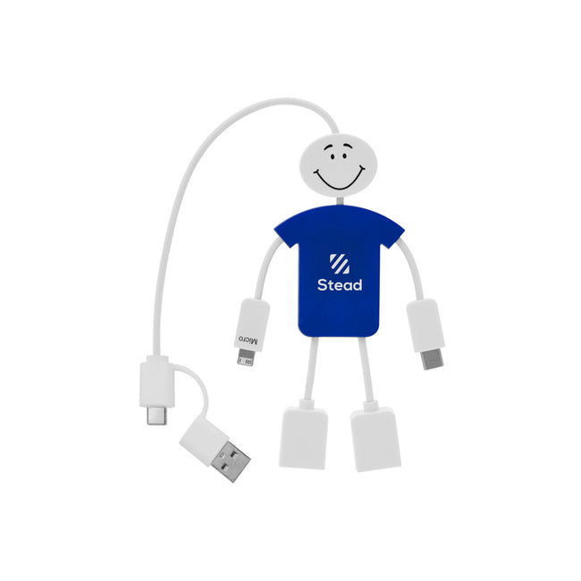 Techmate Charging Cable and USB Hub, Three-Way