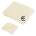 Teddy Throw Blanket, Recycled - Cream - Embroidery