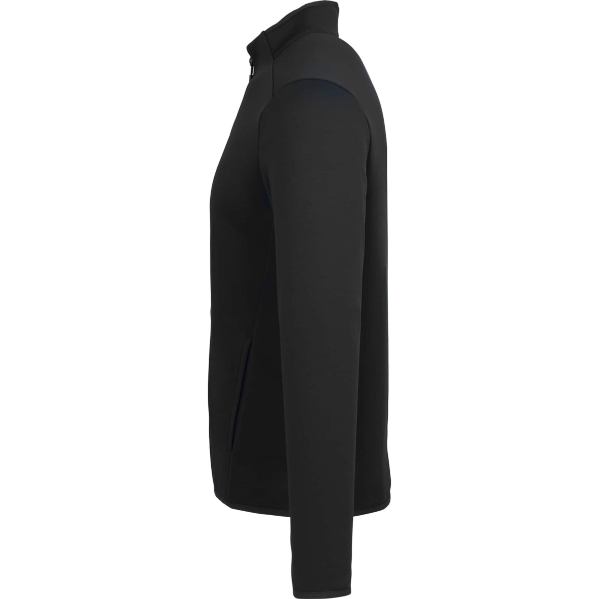 Telica Brushed Back Recycled Fleece Jacket for Men Transfer - Black - Left Side