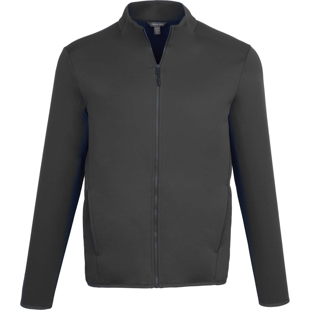 Telica Brushed Back Recycled Fleece Jacket for Men Transfer - Grey Smoke - Front