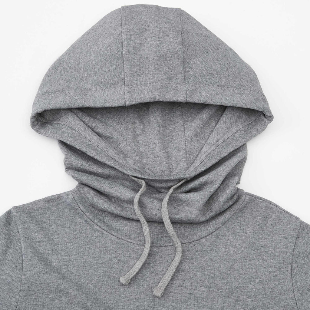 Tentree Banshee Organic Cotton Cowl Hoodie for Women Transfer - ten Heather Grey - Detail Hood