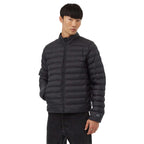 tentree Cloud Shell Packable Puffer Jacket for Men Embroidery - ten Meteorite Black - Front On Model 2
