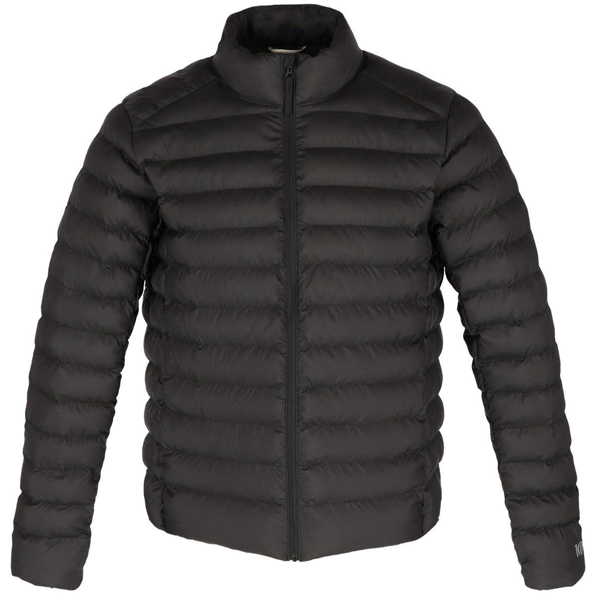 tentree Cloud Shell Packable Puffer Jacket for Men Embroidery - ten Meteorite Black - Front