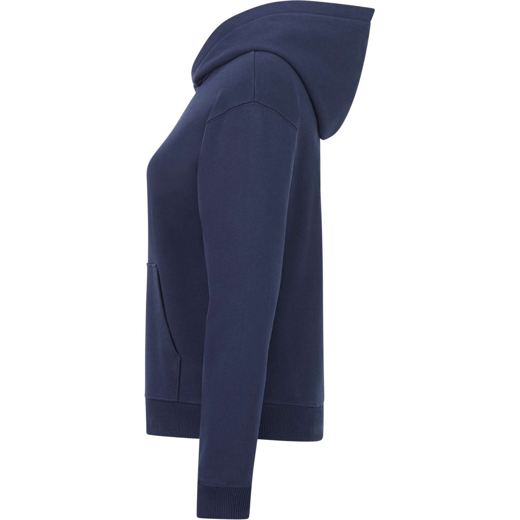 Tentree Organic Cotton Pullover Hoodie for Women Embroidery - ten Dress Blue - Left Side