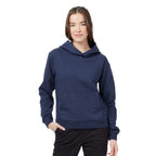 Tentree Organic Cotton Pullover Hoodie for Women Embroidery - ten Dress Blue - On Model Front