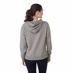 Tentree Organic Cotton Pullover Hoodie for Women Embroidery - ten Heather Grey - Back On Model