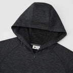 Tentree Stretch Knit Quarter Zip Hoodie for Women Transfer - ten Granite Grey Space Dye - Detail Hood