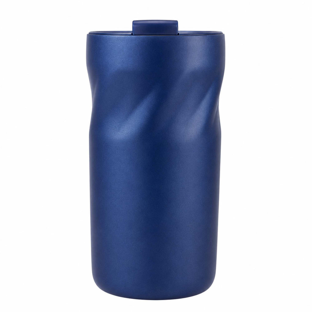 Thalia Geometric Grip Vacuum Tumbler, 16 oz Laser Engraving - Navy - Straight