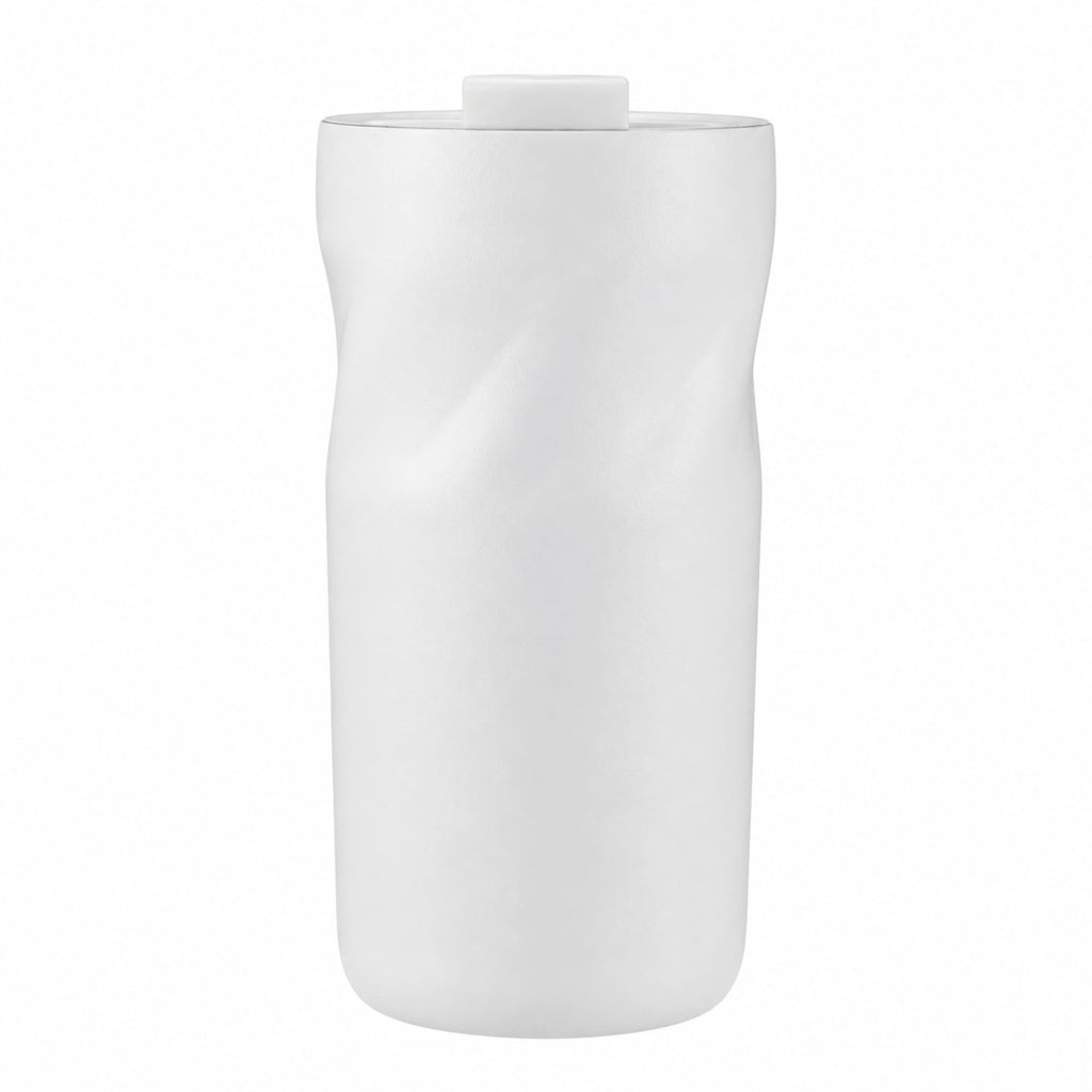 Thalia Geometric Grip Vacuum Tumbler, 16 oz Laser Engraving - White - Straight