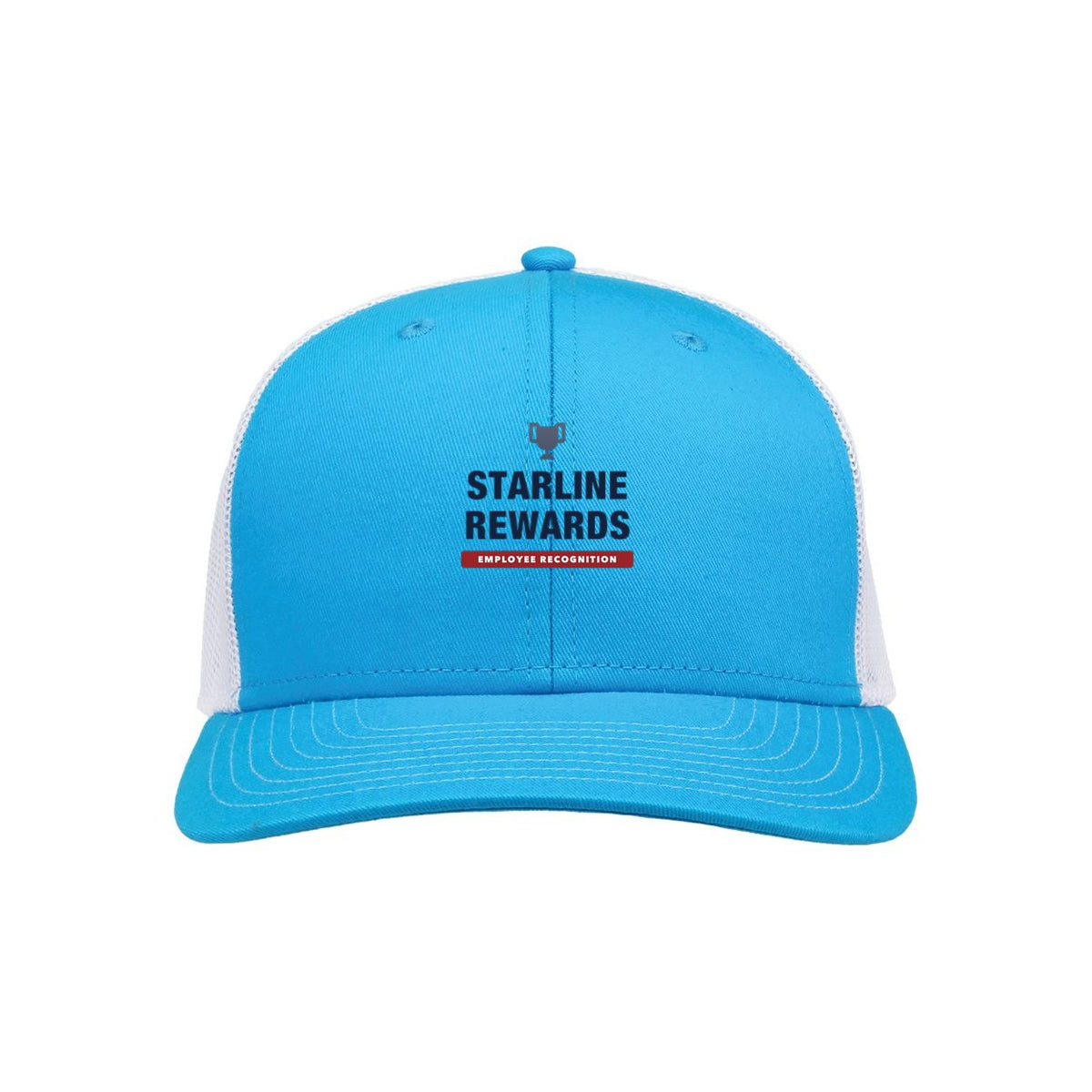 The Game Everyday Trucker Cap Full Color - Aqua Blue/ White - Front