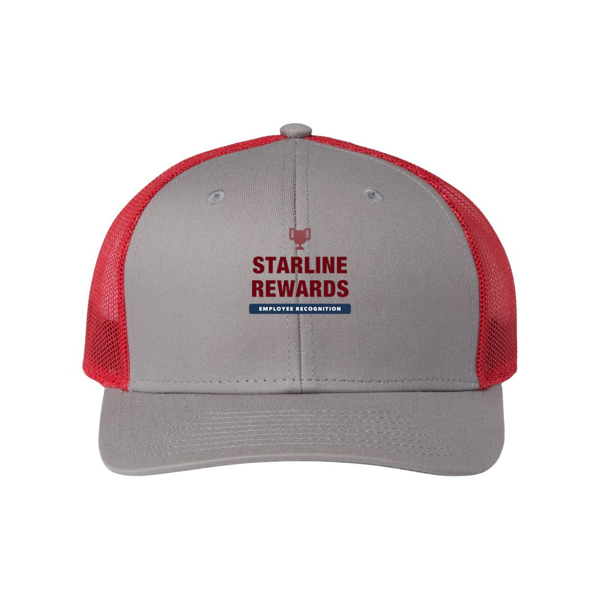 The Game Everyday Trucker Cap Full Color - Grey/ Red - Front