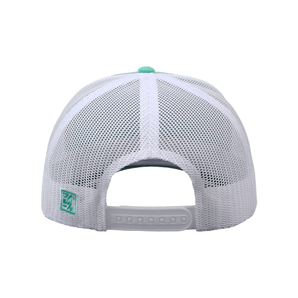 The Game Everyday Trucker Cap Full Color - Oasis Green/ White - Back