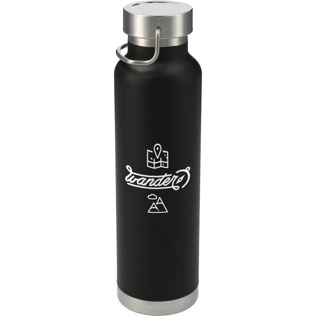 Thor Copper Insulated Water Bottle, 22 oz Full Color - Black - Front