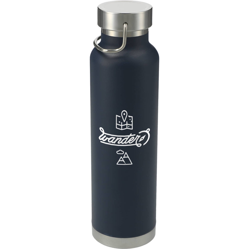 Thor Copper Insulated Water Bottle, 22 oz Full Color - Navy - Front 2