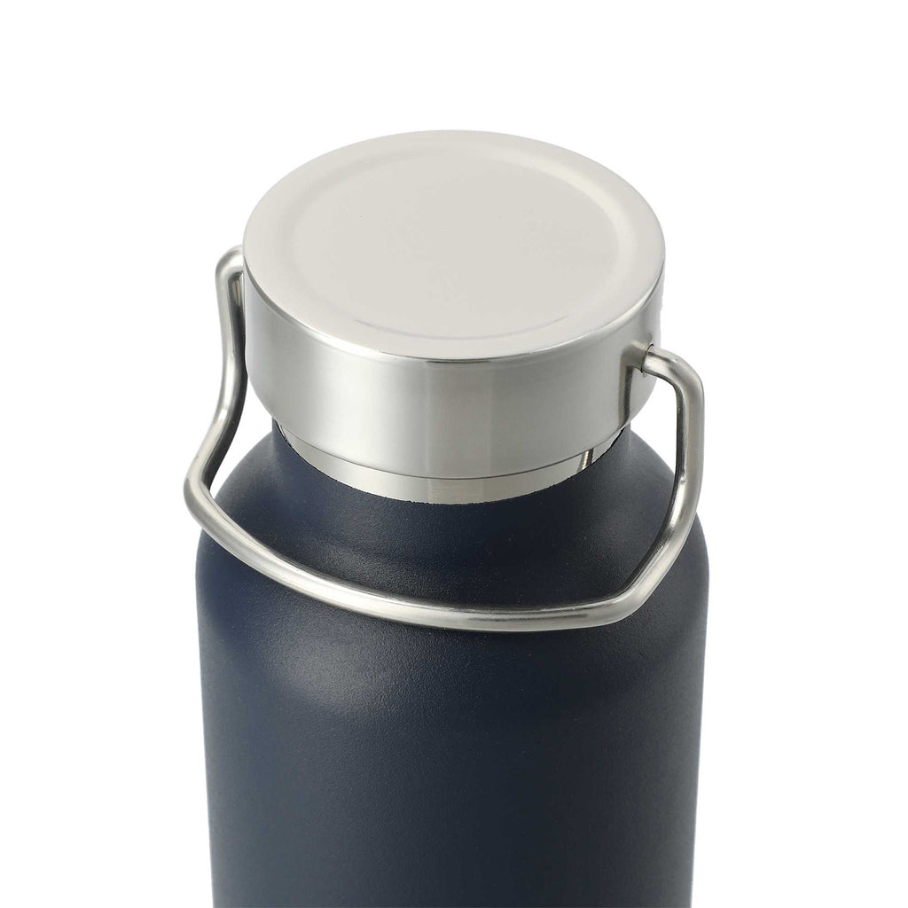 Thor Copper Insulated Water Bottle, 22 oz Laser Engraving - Navy - Left Angle