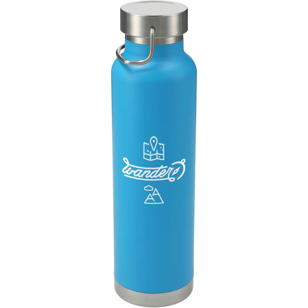 Thor Copper Insulated Water Bottle, 22 oz Laser Engraving - Process Blue - Front 3