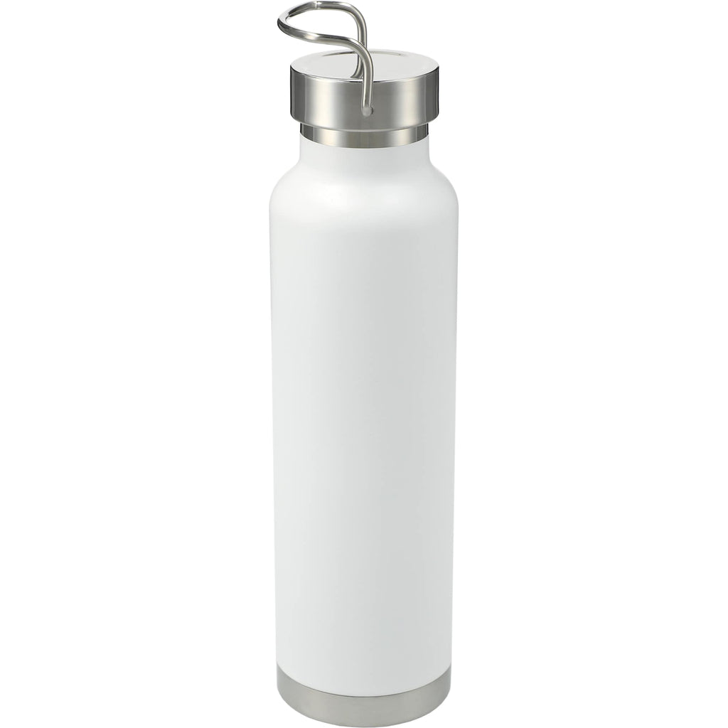 Thor Copper Insulated Water Bottle, 22 oz Laser Engraving - White - Back