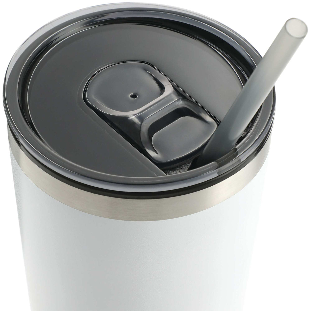 Thor Stainless Tumbler with Straw, 16 oz - White - Photo 2