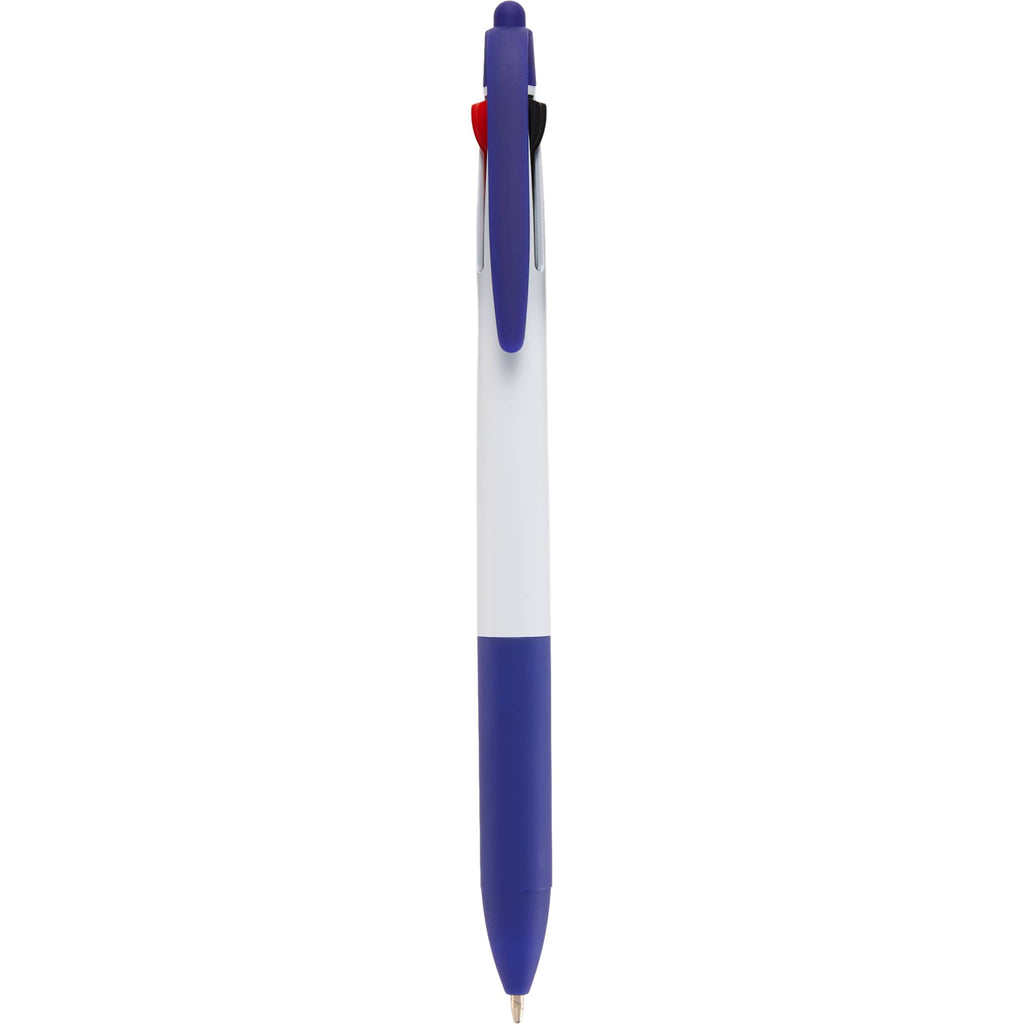 Three Color Ink Pen with Stylus in Recycled ABS - Blue - Clip
