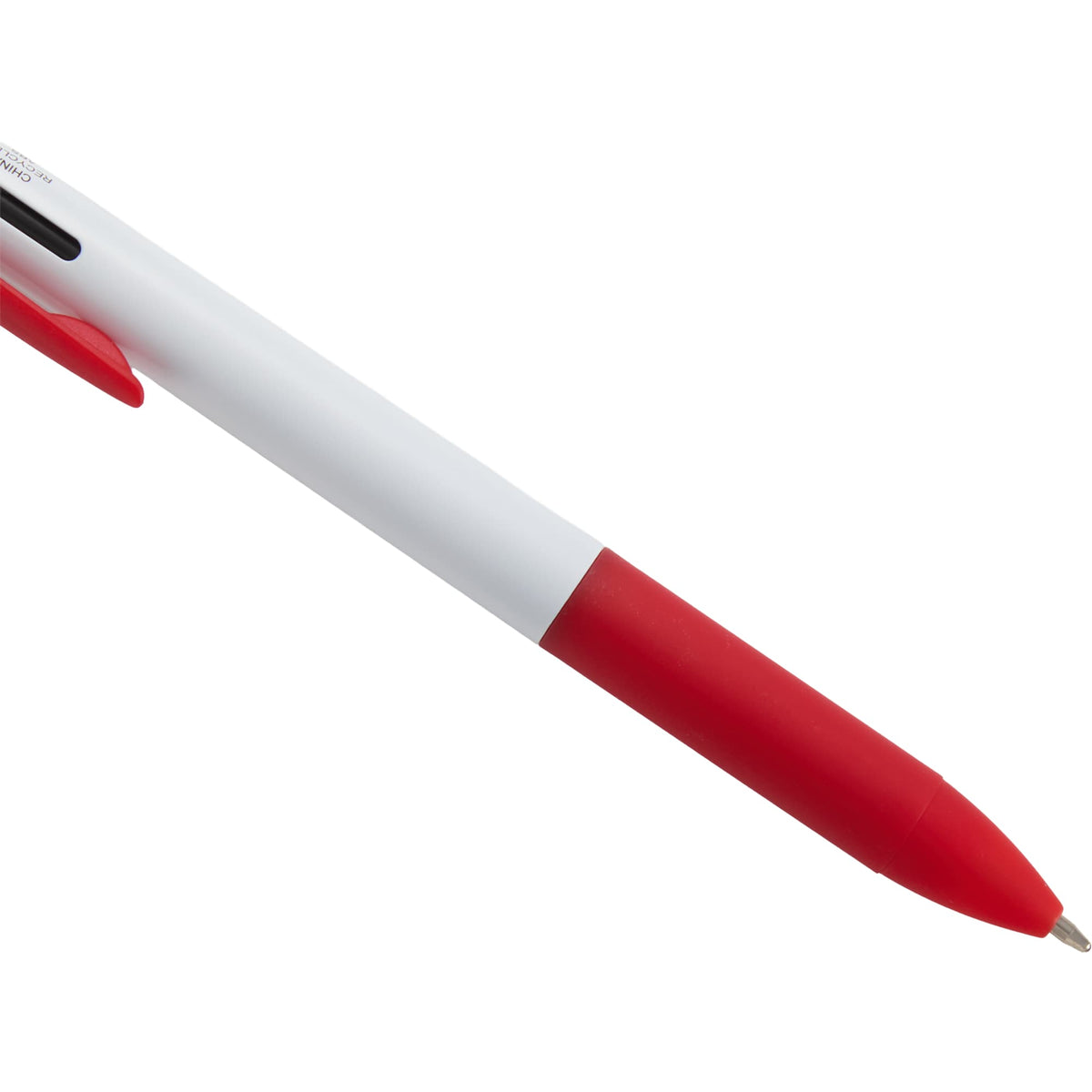 Three Color Ink Pen with Stylus in Recycled ABS - Red - Detail 2
