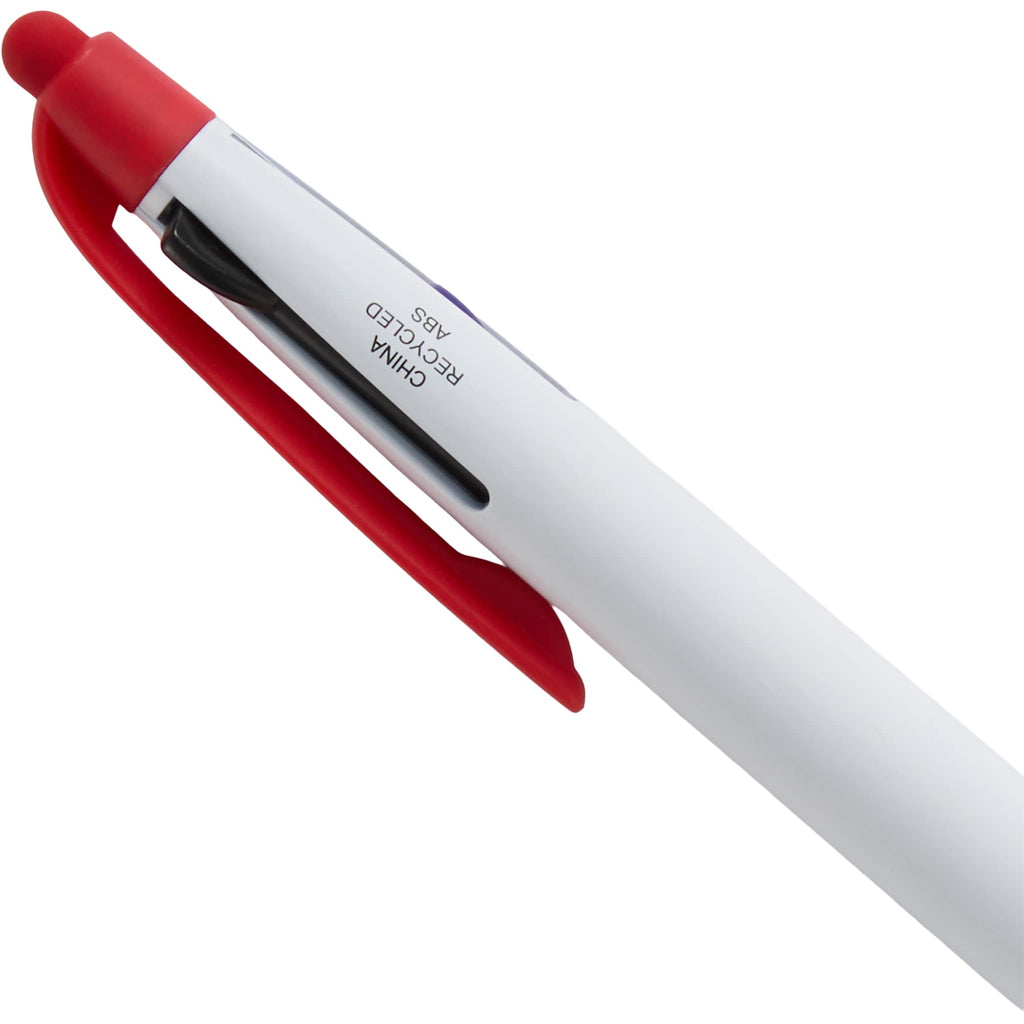Three Color Ink Pen with Stylus in Recycled ABS - Red - Detail