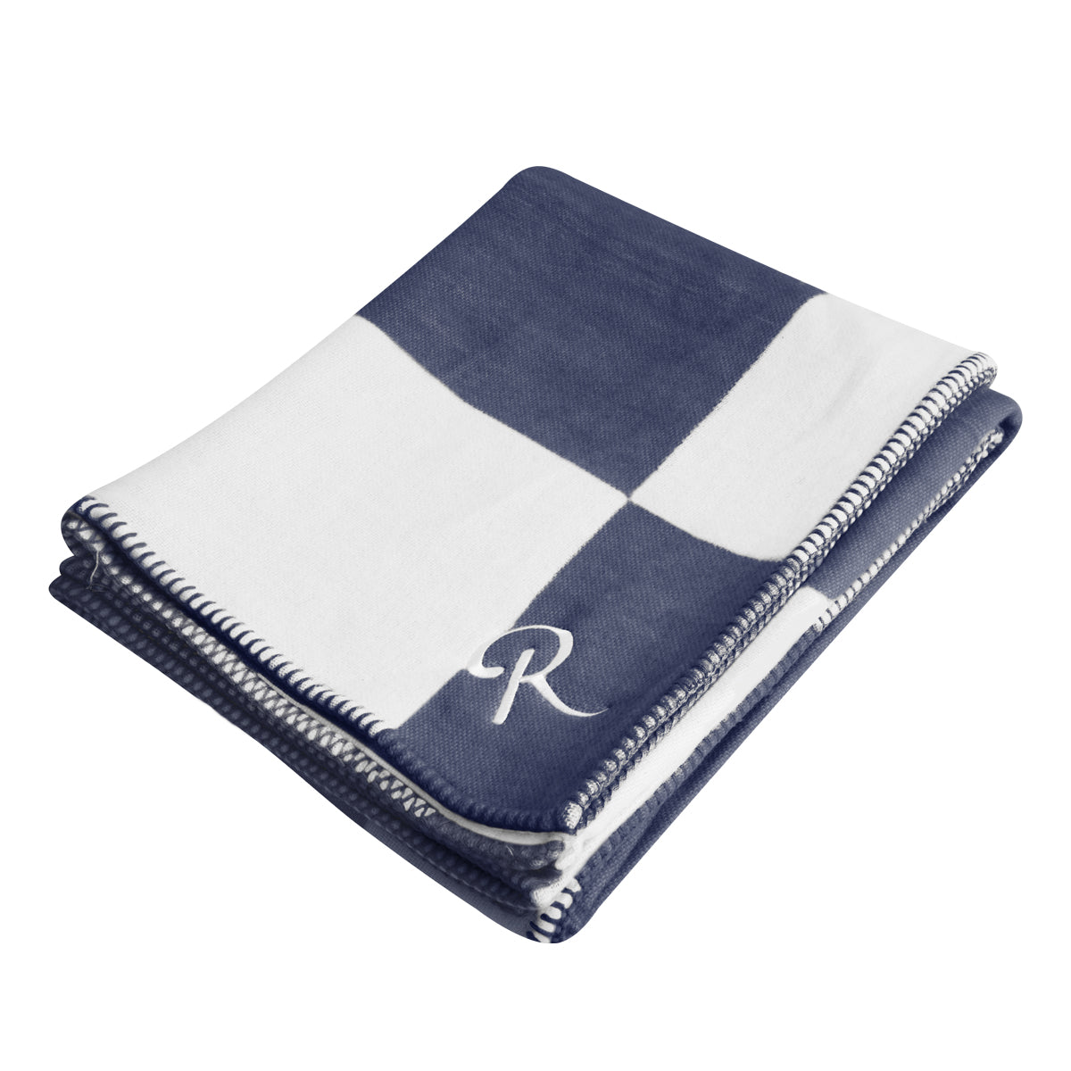 Throw Blanket, Southampton - Navy - Embroidery