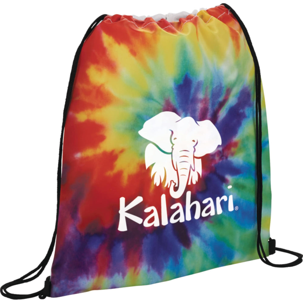 Tie Dye Pattern Drawstring Bag - Multi-Colored - Photo