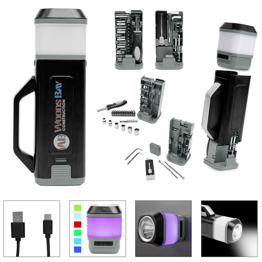 Tool Set with Rechargeable LED Light, 24 Piece Full Color