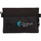 Topo Designs Accessory Pouch in Recycled Nylon Embroidery - Black - Front