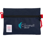 Topo Designs Accessory Pouch in Recycled Nylon Embroidery - Navy - Front