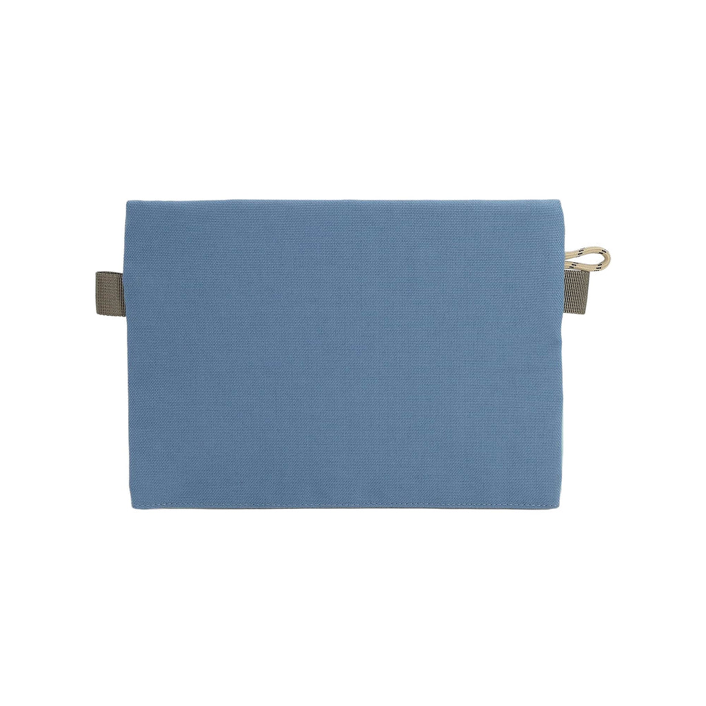 Topo Designs Accessory Pouch in Recycled Nylon Embroidery - Stone Blue/Ash Green - Back