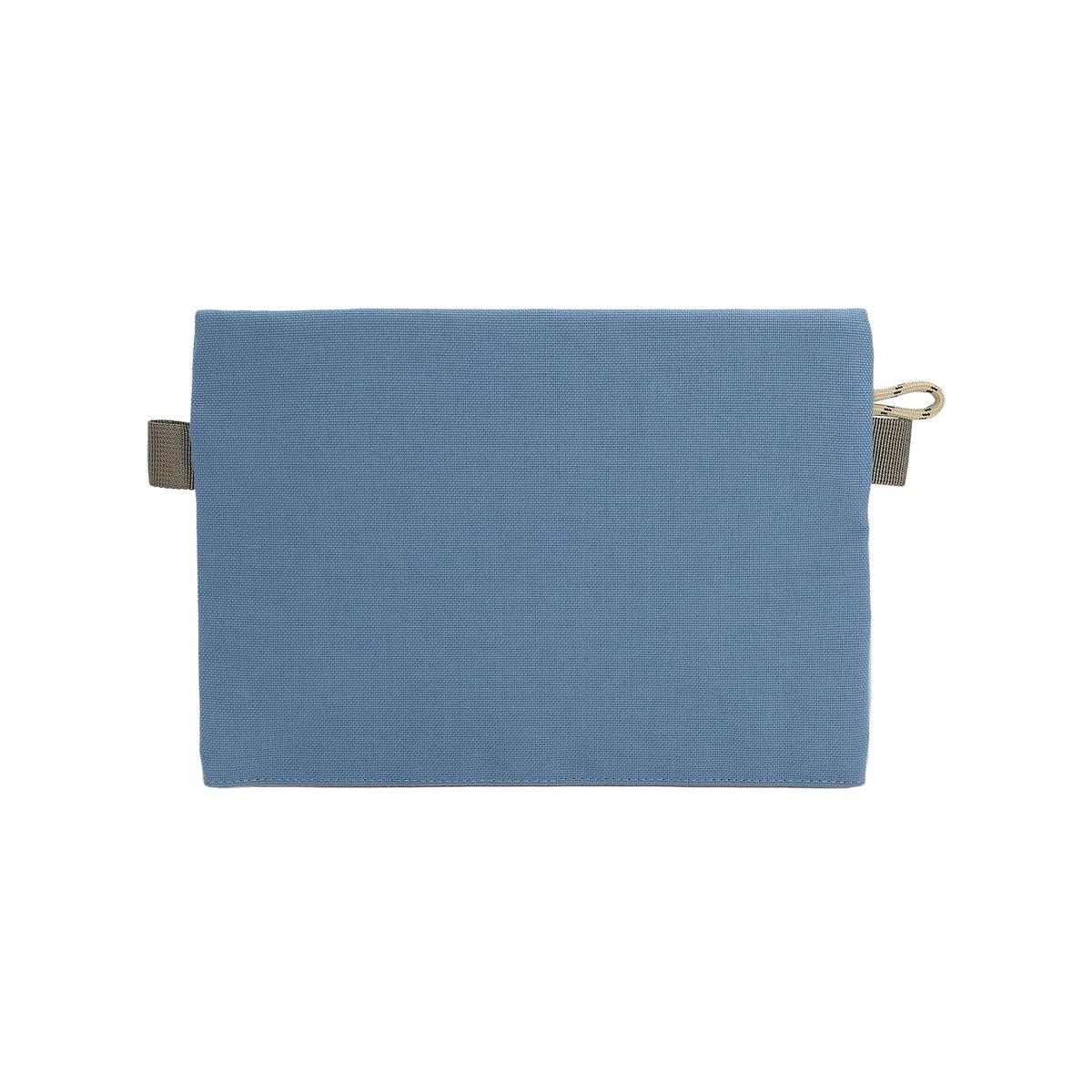 Topo Designs Accessory Pouch in Recycled Nylon Embroidery - Stone Blue/Ash Green - Back