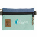 Topo Designs Accessory Pouch in Recycled Nylon Embroidery - Stone Blue/Ash Green - Front