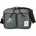 Topo Designs Global Briefcase with Backpack Straps Embroidery - Charcoal - Front