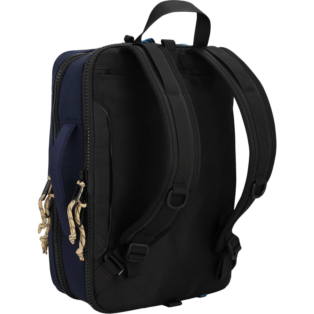 Topo Designs Global Briefcase with Backpack Straps Embroidery - Navy - Right Angle
