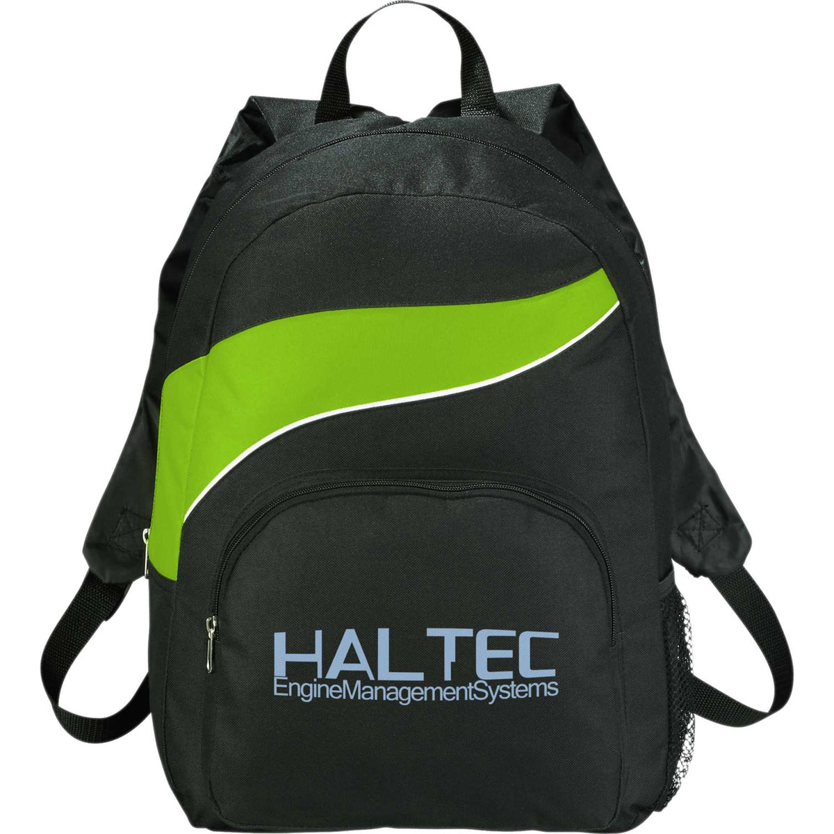 Tornado Deluxe Backpack with Side Mesh Pocket Full Color - Lime Green - Front