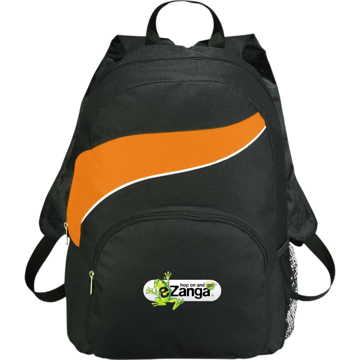 Tornado Deluxe Backpack with Side Mesh Pocket Full Color - Orange - Front