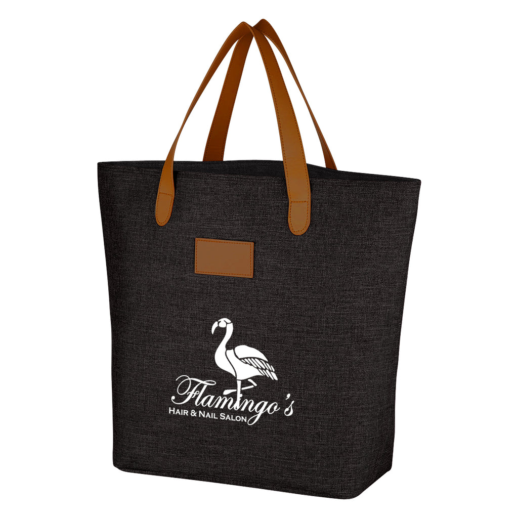 Tote Bag, Heathered Debossing - Black - Silk Screen