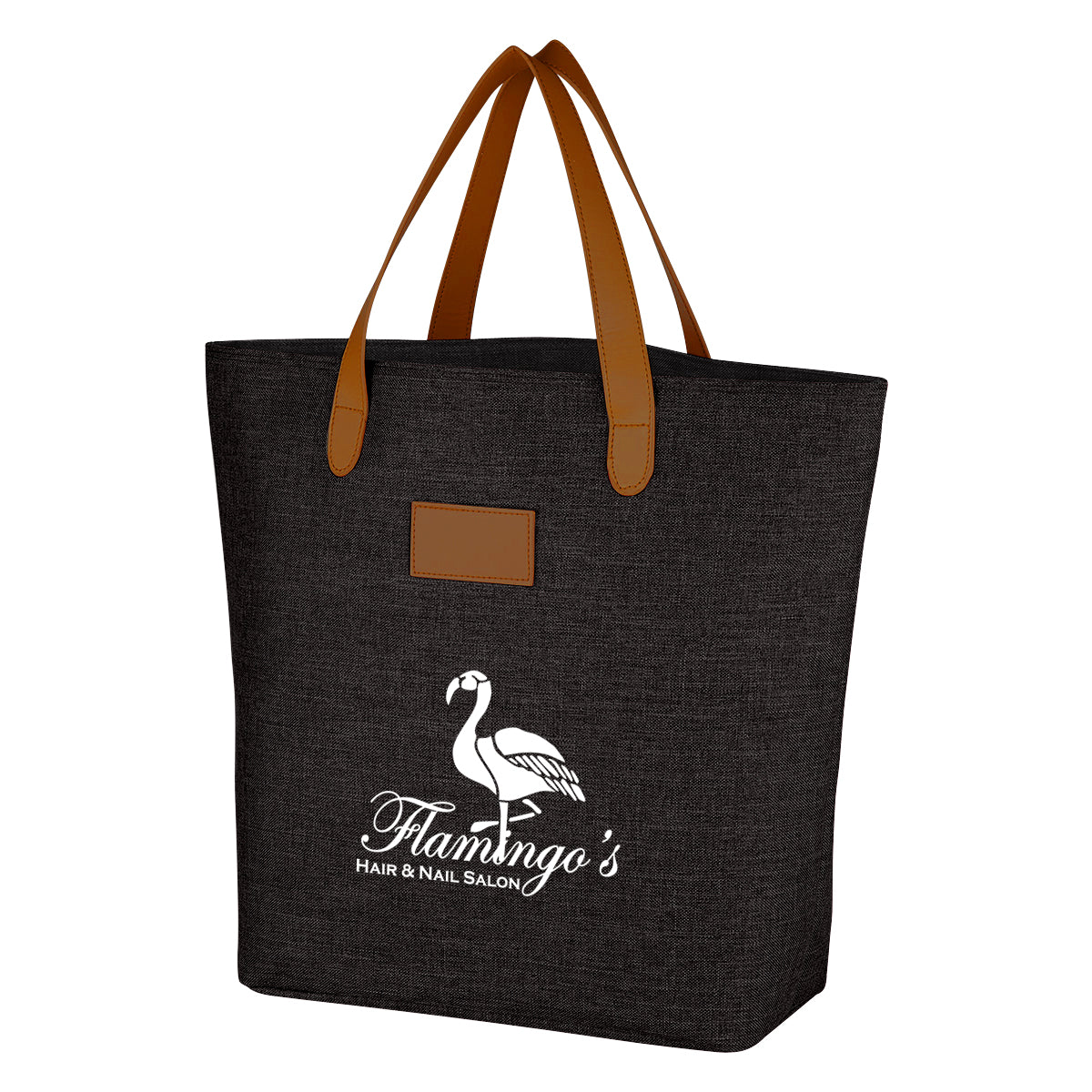 Tote Bag, Heathered Debossing - Black - Silk Screen