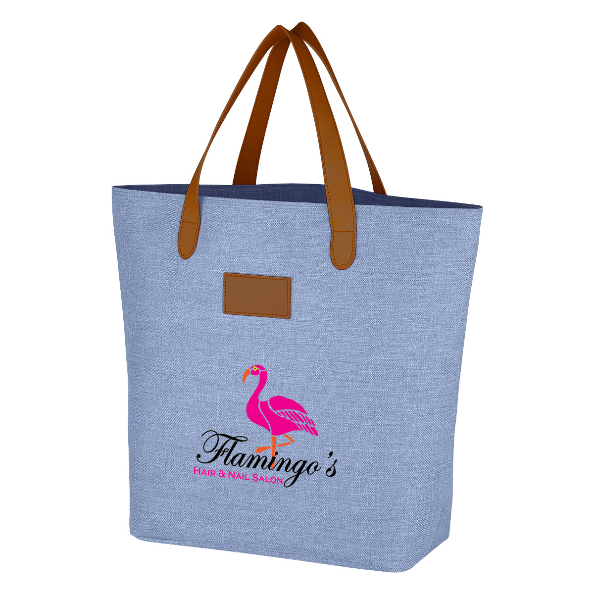 Tote Bag, Heathered Debossing - Blue - Colorbrite