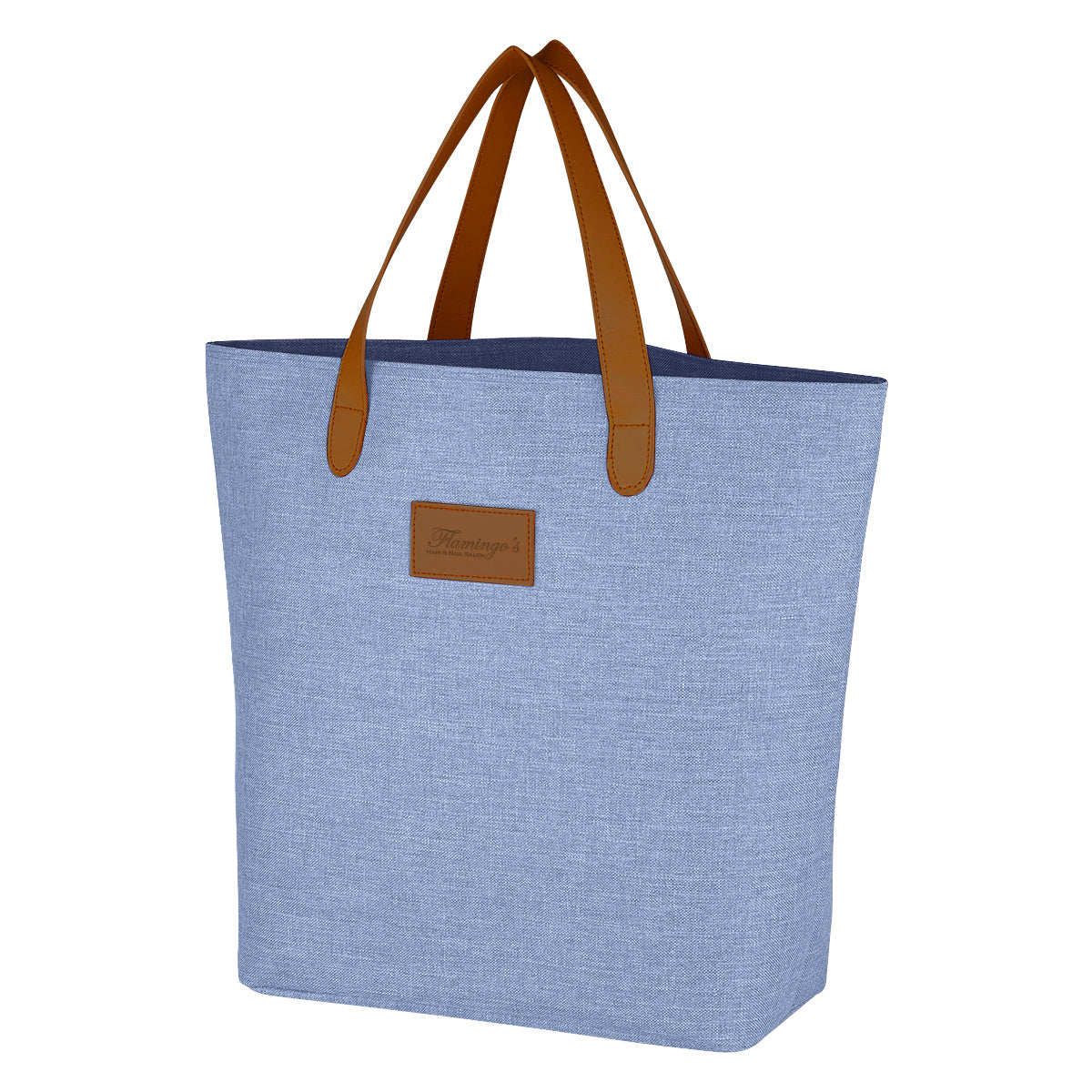 Tote Bag, Heathered Debossing - Blue - Debossing