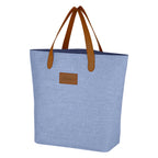 Tote Bag, Heathered Debossing - Blue - Debossing