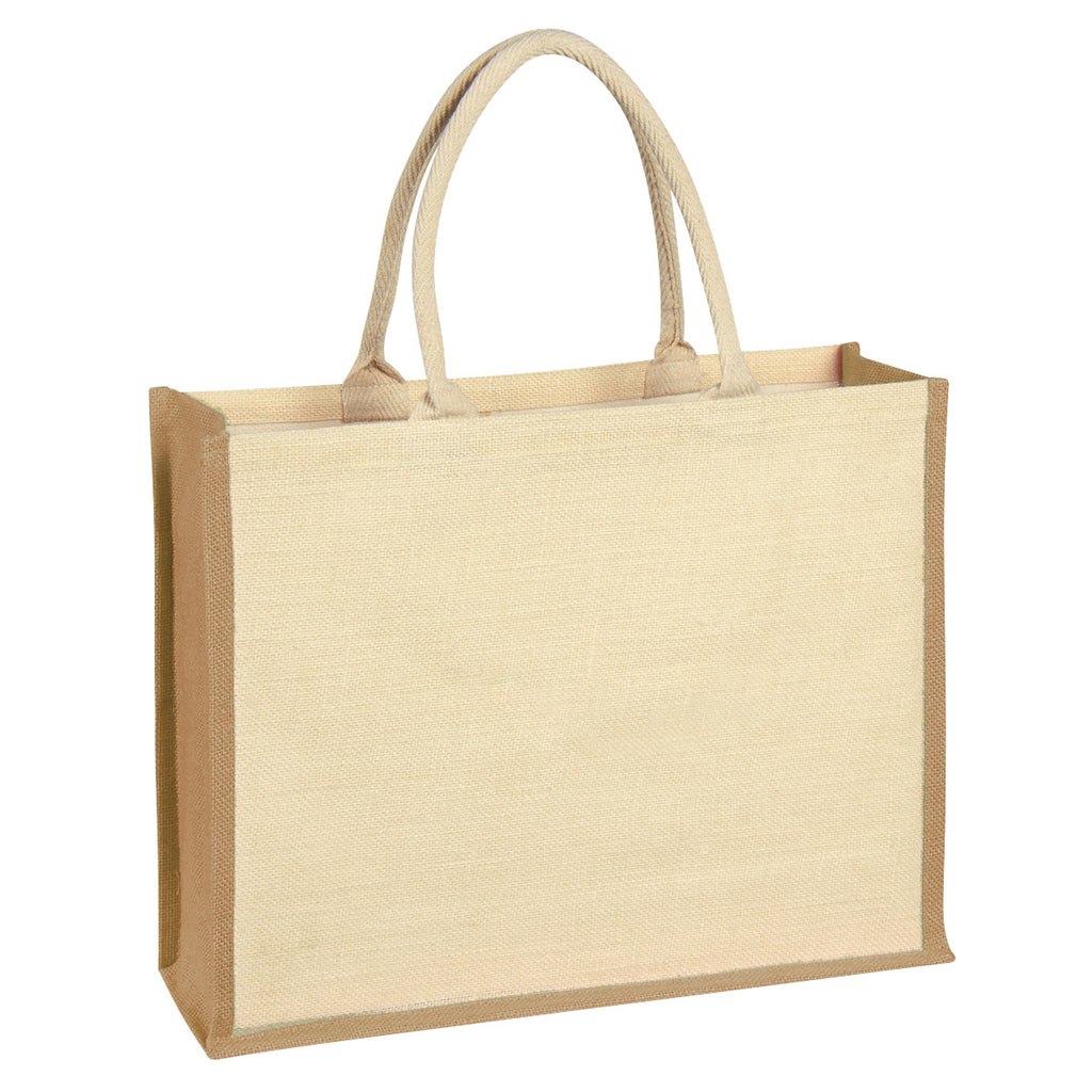 Tote Bag in Jute with Front Pocket - Back