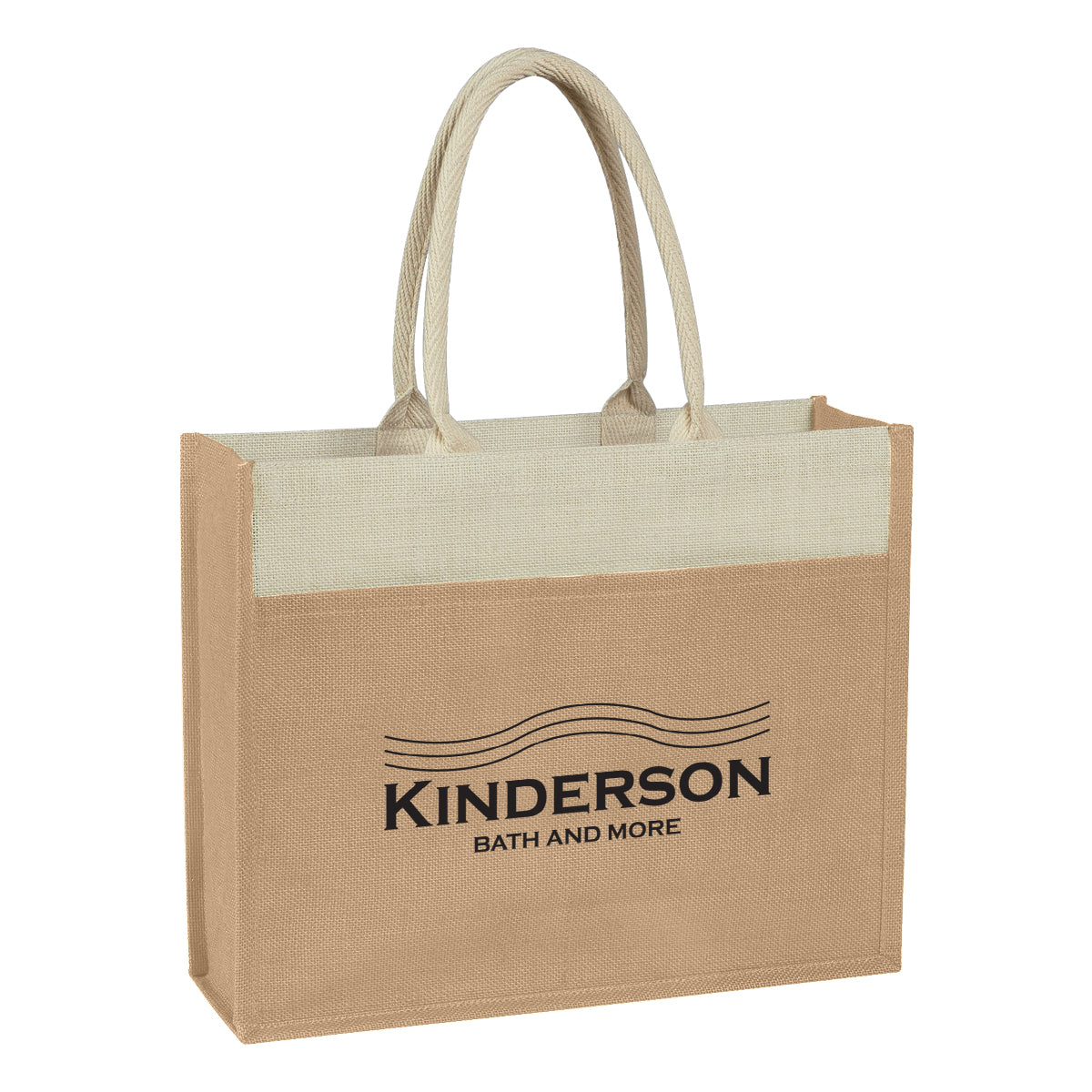 Tote Bag in Jute with Front Pocket - Silk Screen
