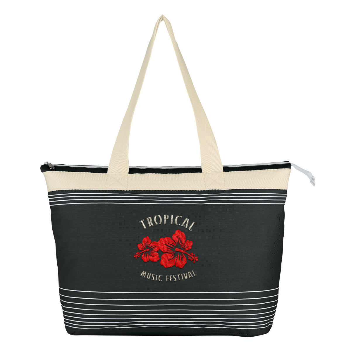 Tote Bag, Marina - Black - Embroidery