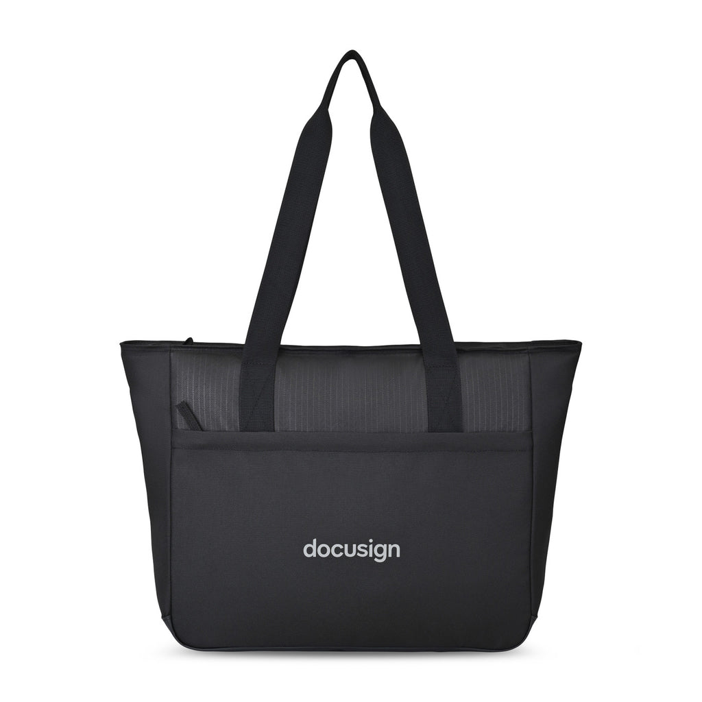 Transit Recycled Laptop Tote, 16 Inch Embroidery - Black - View 1