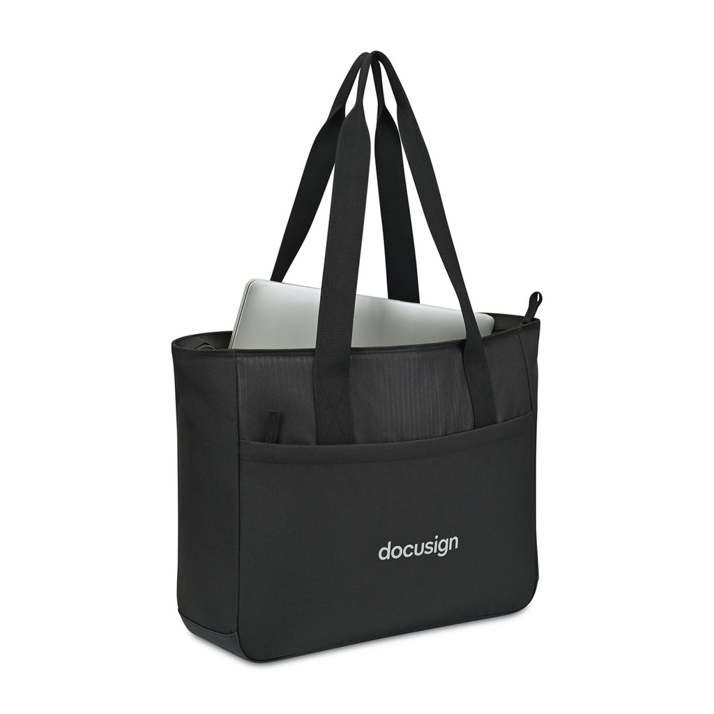 Transit Recycled Laptop Tote, 16 Inch Embroidery - Black - View 2