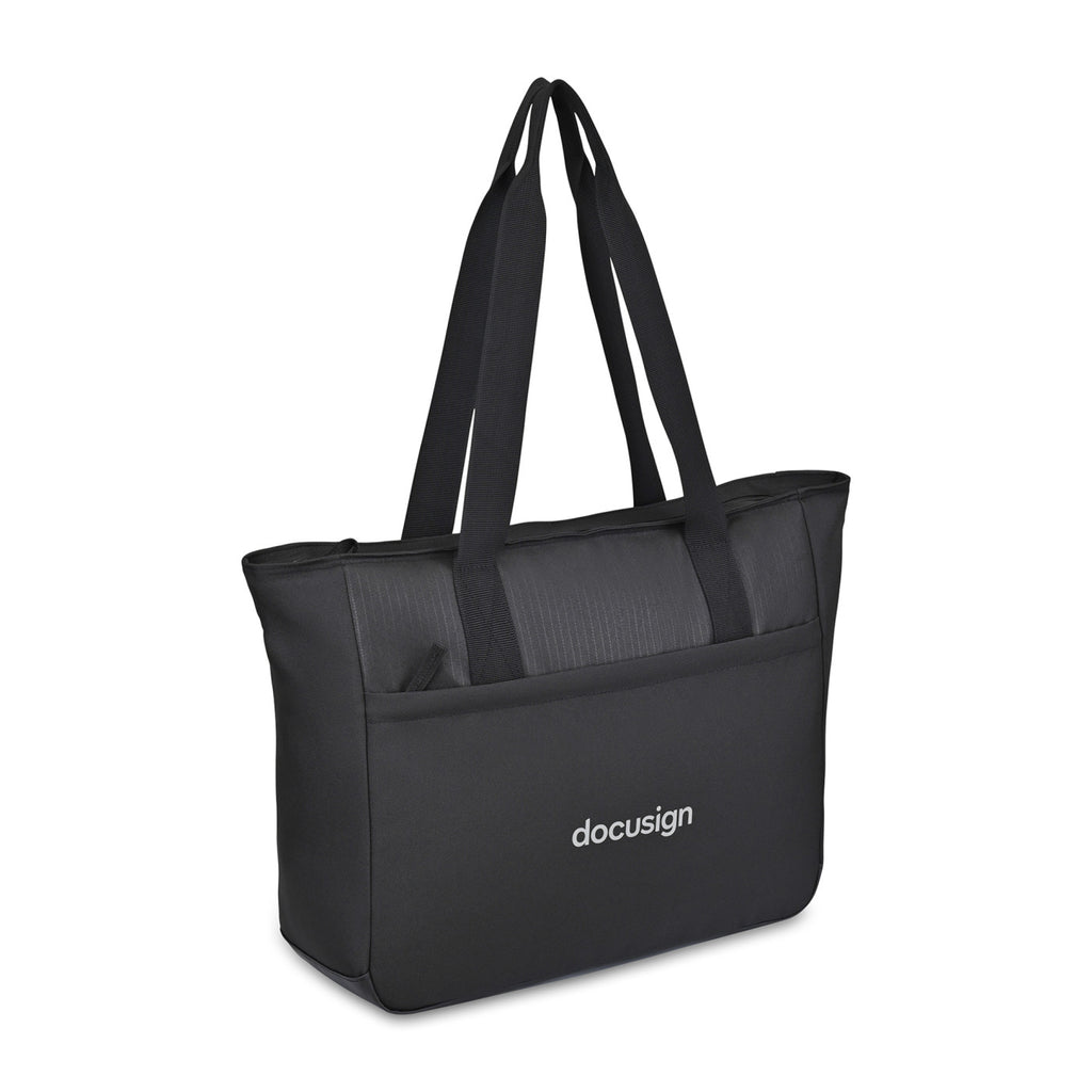 Transit Recycled Laptop Tote, 16 Inch Embroidery - Black - View 3